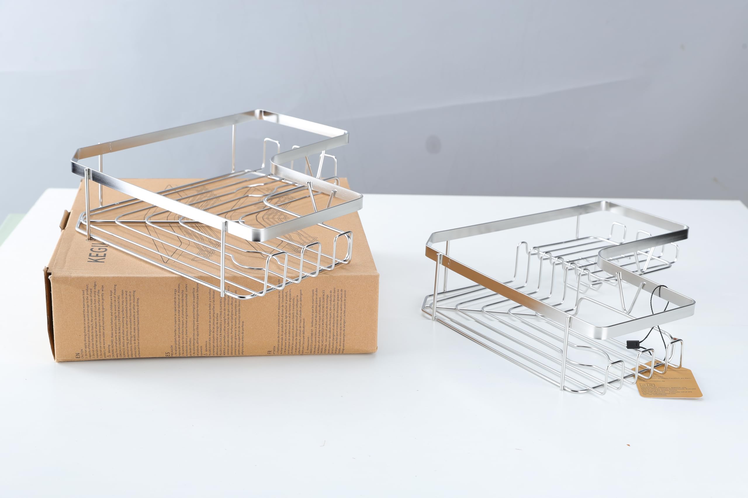 Kegii Corner Shower Caddy - No Drill Bathroom Organizer | Rustproof Stainless Steel Shower Shelf & Storage Rack for Shampoo, Soap & Toiletries | Perfect for Small Bathrooms & Apartment Showers