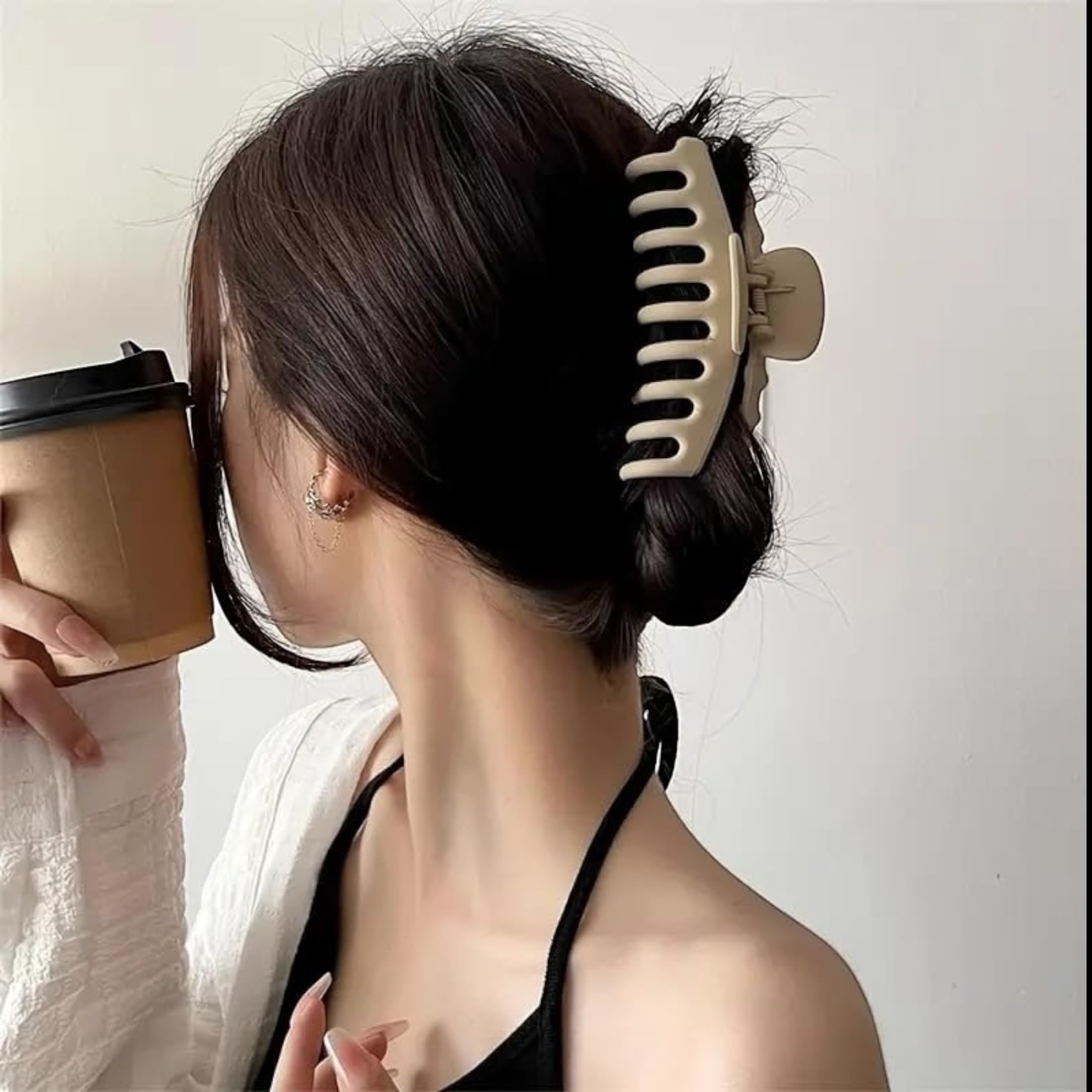 PACTIV 4-Piece Large Claw Clips for Thick Hair - Non-Slip Wide Open Hair Clips for Women & Girls, Strong Hold Ponytail Holder Hair Accessories - Perfect for Workouts, Office, and Everyday Styling