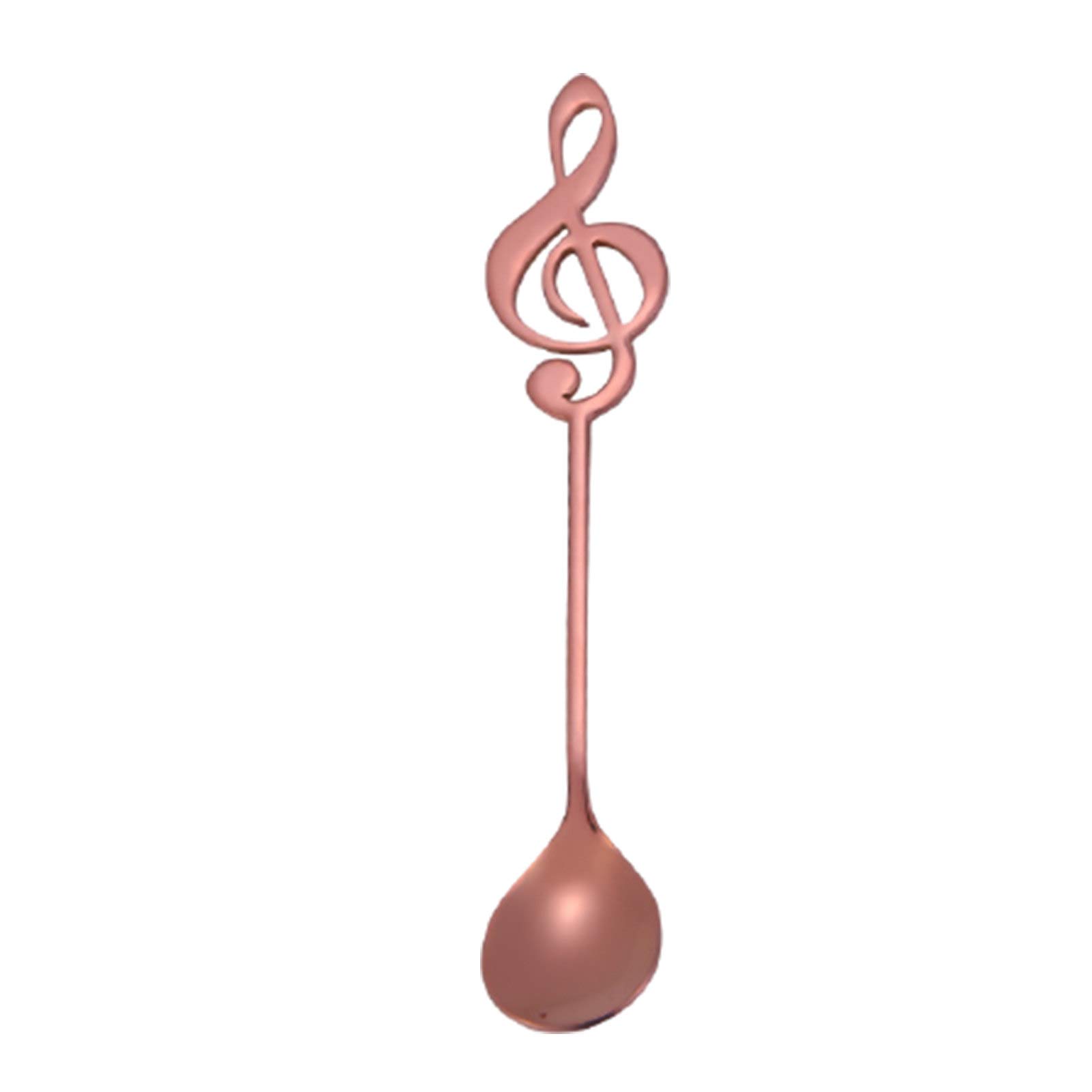 Stainless Steel Musical Note Coffee Spoon - Rose Gold Stirring Teaspoon for Coffee, Milk, Ice Cream - Perfect for Home, Cafe & Gifts