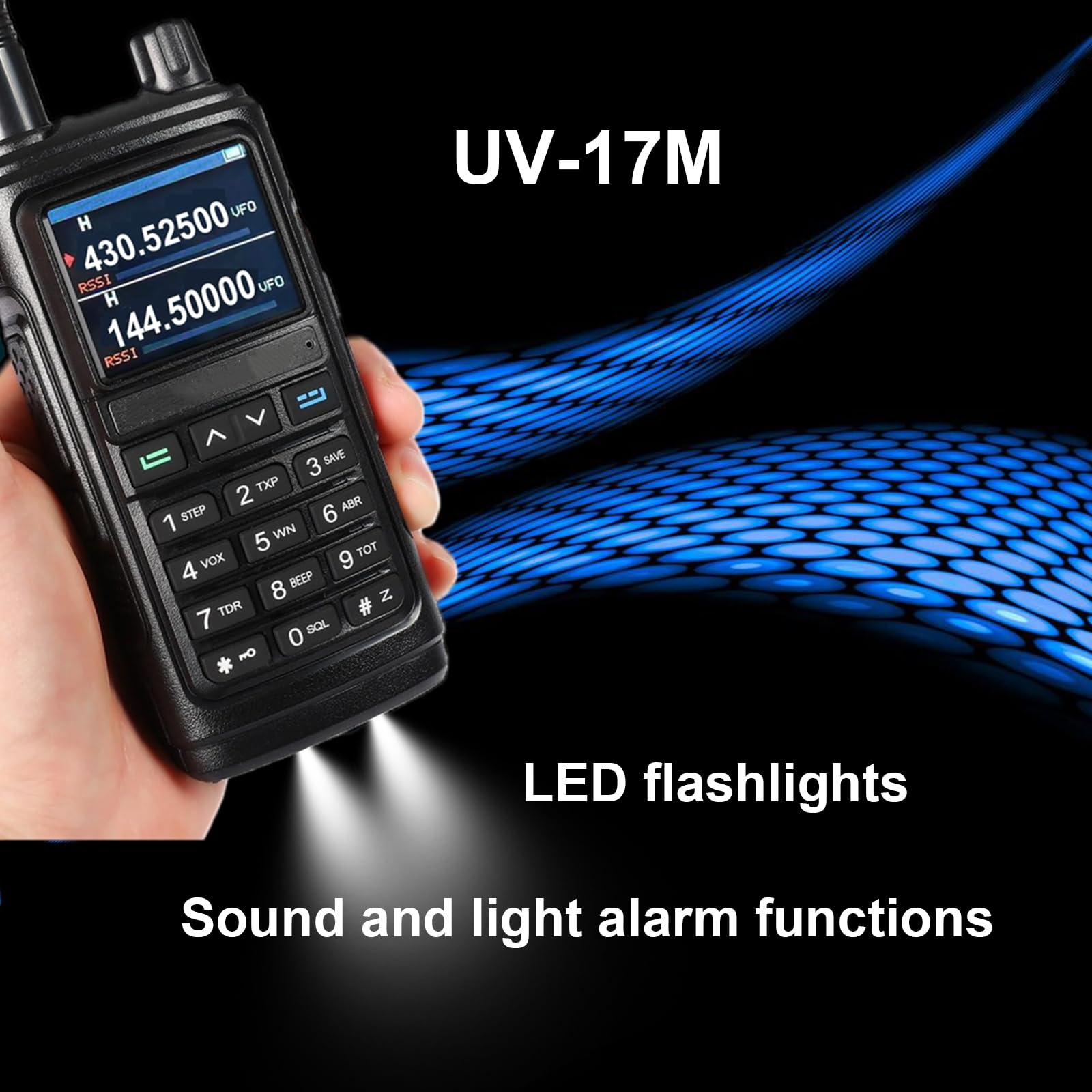 FONGHOO UV-17M Long Range Ham Radio Handheld Two Way Walkie Talkie - Rechargeable USB-C, NOAA Weather Alert, VOX Function, 999 Channels (Black) - Perfect for Outdoor Adventures, Emergency Communication & Group Activities