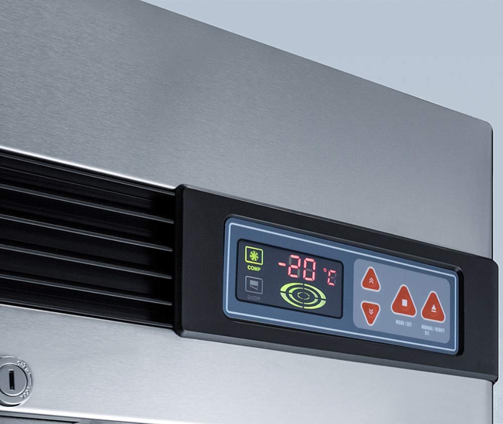 Summit Appliance AFS23MLLH 23 cu.ft. Stainless Steel Upright Pharmacy Freezer - Frost-Free, Left-Hand Door, Adjustable Shelves & Digital Thermostat - Perfect for Medical Labs, Pharmacies, and Vaccine Storage