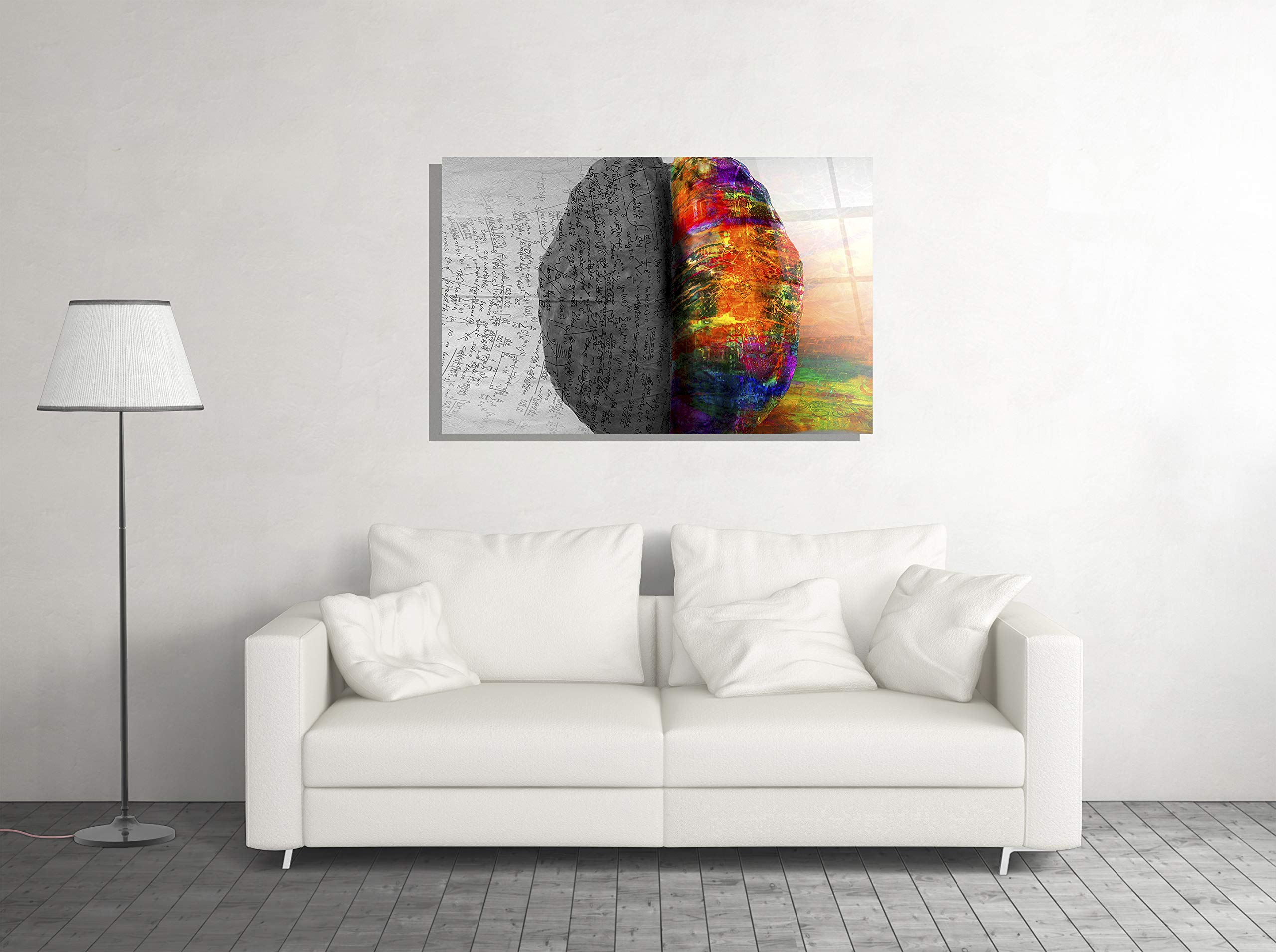Human Brain Anatomy Art Print - 24x36 Tempered Glass Canvas Wall Decor for Home, Office, Hotel | Science Medical Art Gift for Doctors, Students & Neuroscience Enthusiasts | Perfect for Classrooms, Clinics & Modern Interior Design