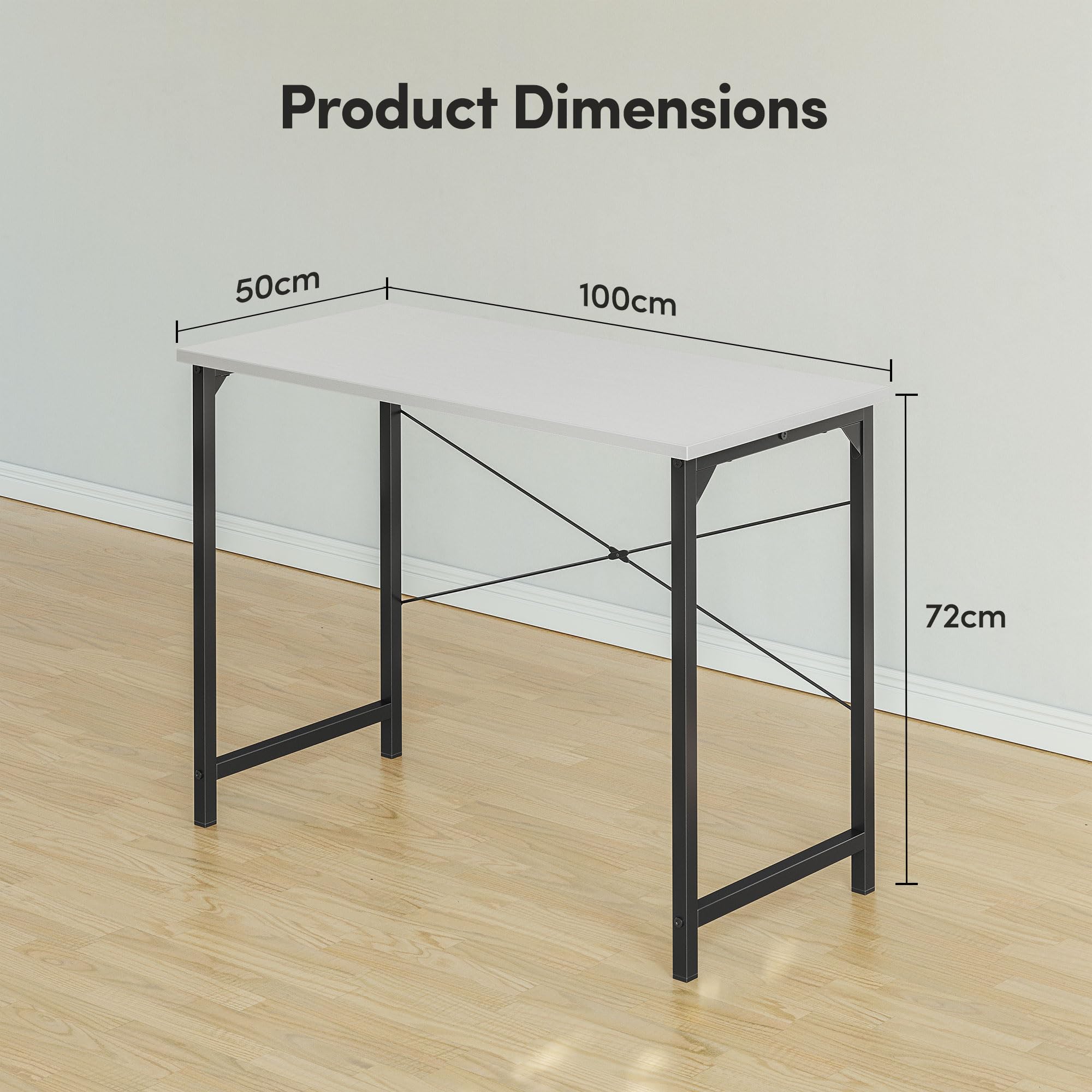 CubiCubi 40 Inch Computer Desk - Modern Simple Style Home Office Desk for PC, Study, Writing - Sturdy White Workstation for Small Spaces, Gaming & Remote Work