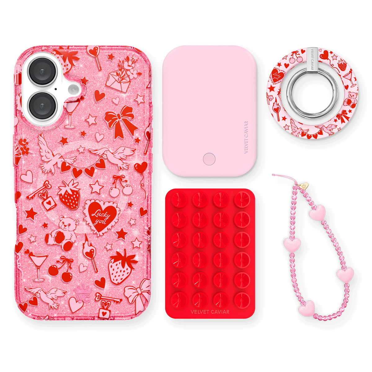 Be Mine Glitter iPhone Case with Grip - Cute & Stylish Phone Cover for iPhone 11/12/13/14 - Perfect for Everyday Use, Parties & Gifting