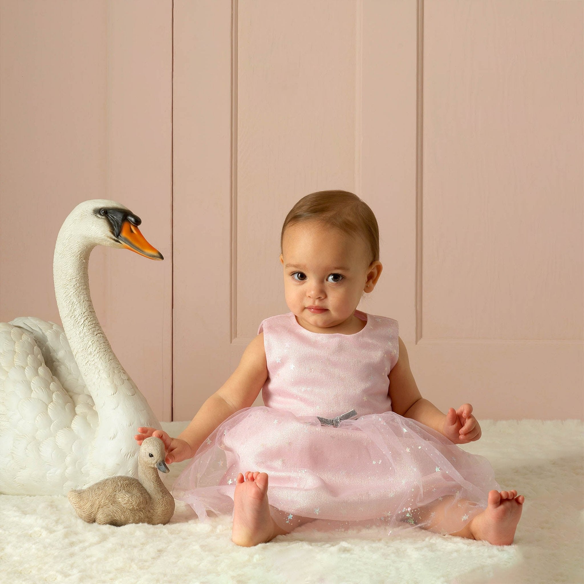 Sparkle Star Pink Tulle Dress for Baby Girls - Perfect for Birthday Parties, Photo Shoots & Special Occasions