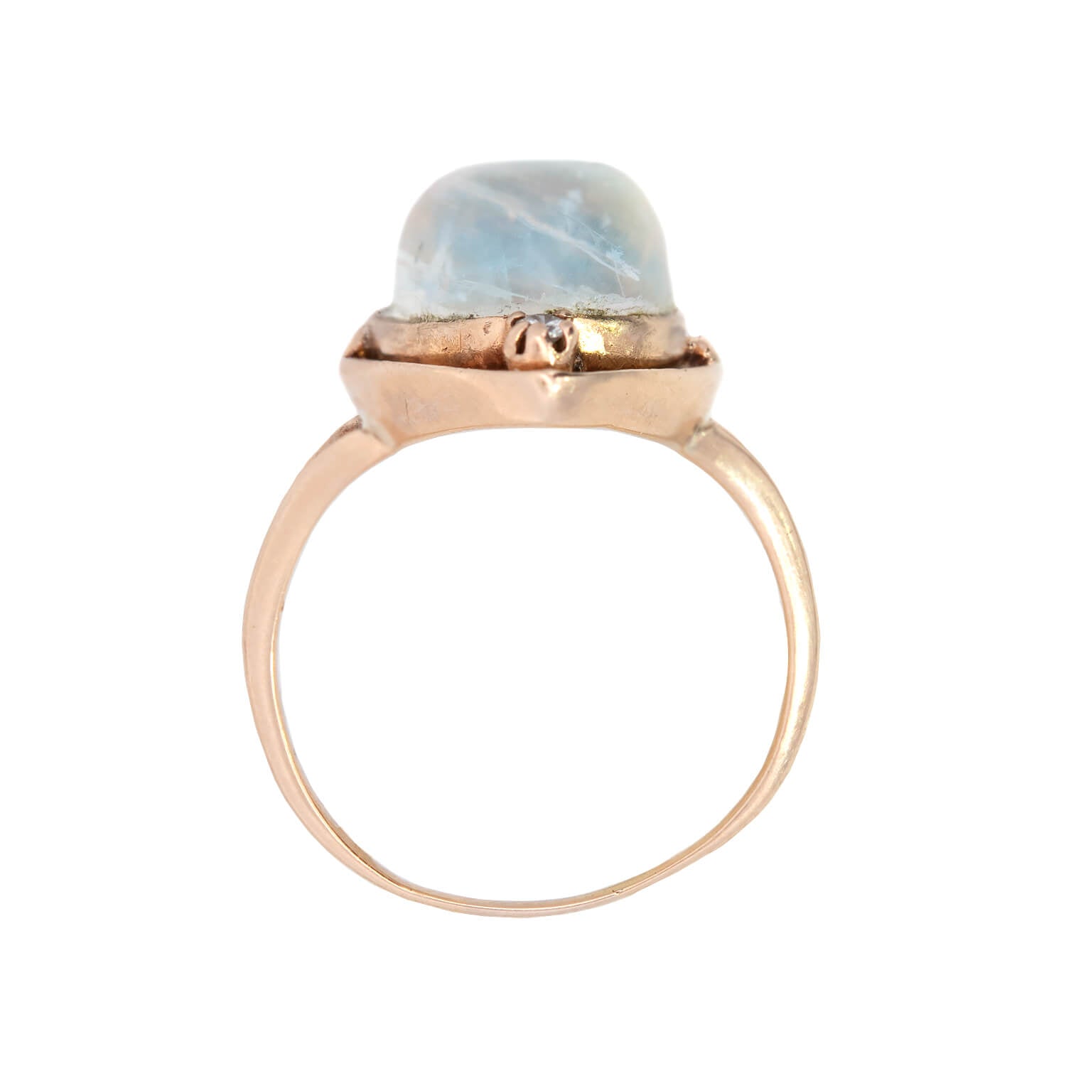 12K Rose Gold Moonstone & Diamond Ring for Women - Elegant Handmade Jewelry Gift for Wedding, Anniversary & Special Occasions