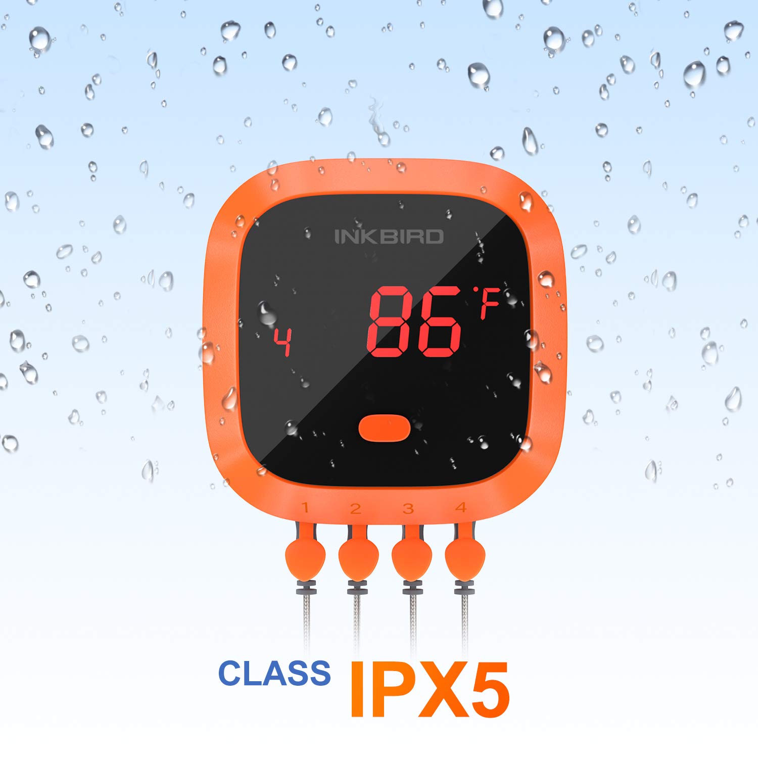 Inkbird IBT-4XC 150FT Waterproof Bluetooth Meat Thermometer with 4 Probes, Magnet, Timer & Alarm | Wireless Digital BBQ Grill Thermometer for Cooking, Smoking, Grilling | Perfect for Kitchen, Oven, Smoker & Outdoor BBQ Parties