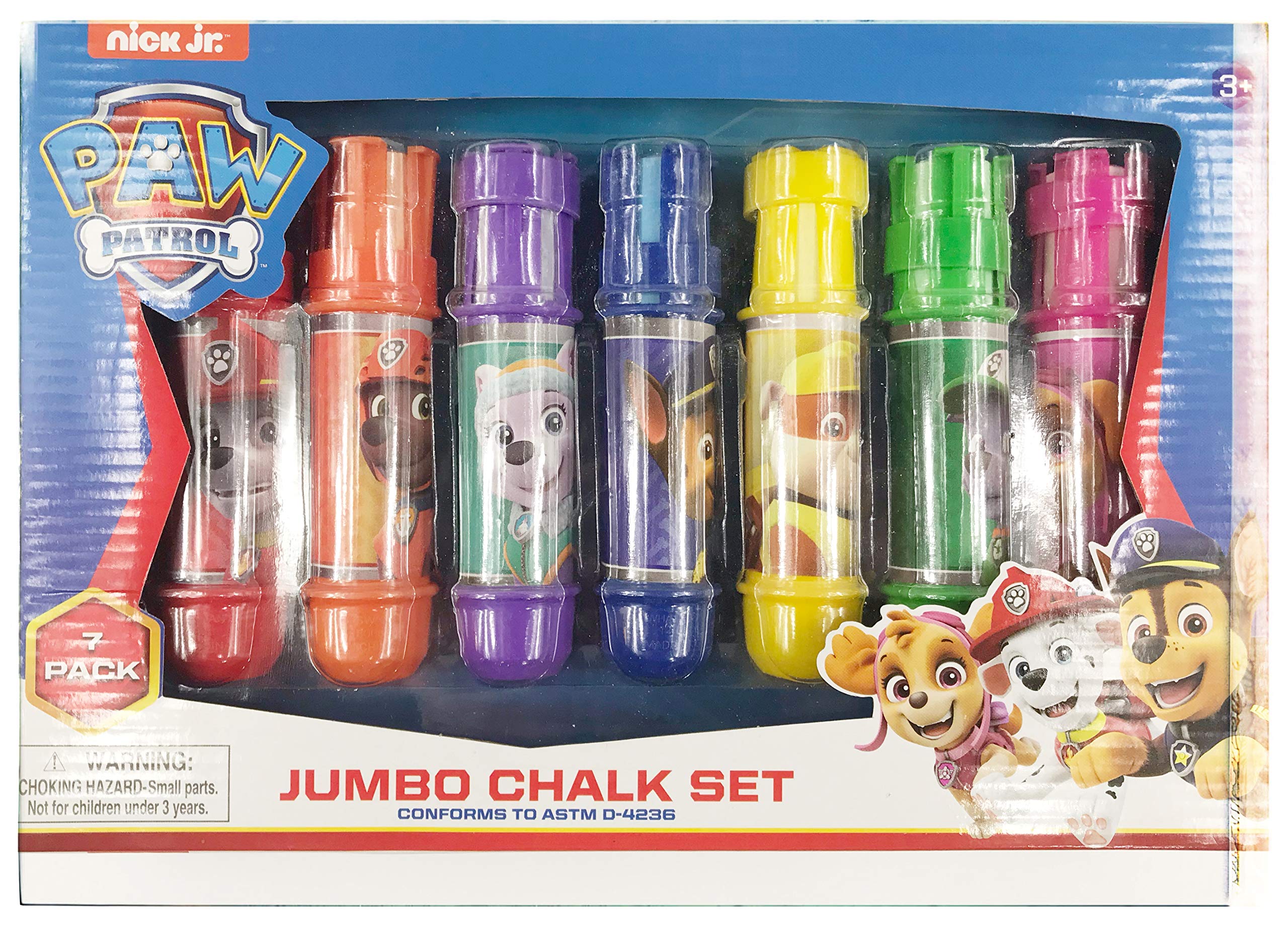 Paw Patrol Jumbo Chalk Set - 7 Piece Non-Toxic Sidewalk Chalk for Kids | Outdoor Drawing, Driveway Art & Playtime Fun