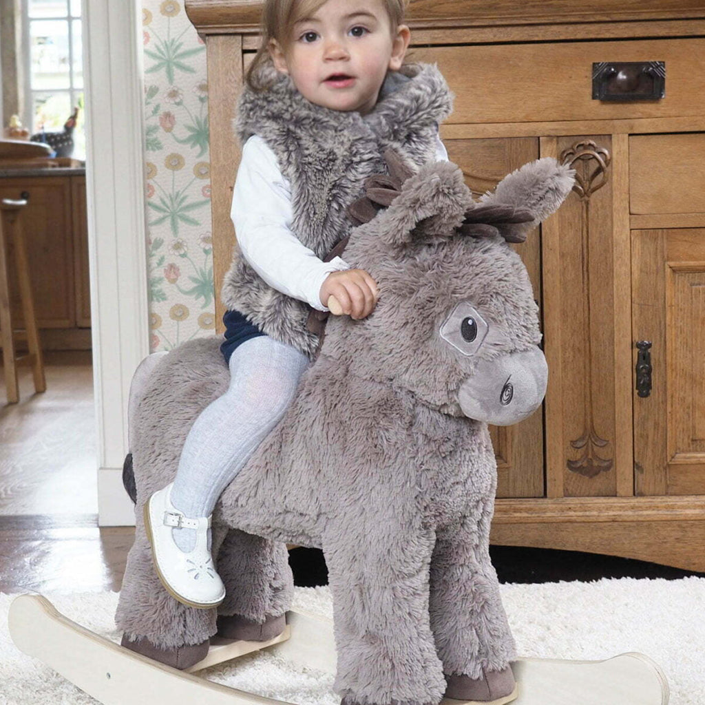 Norbert Rocking Donkey - Wooden Baby Rocking Horse Toy for Toddlers, Safe & Durable Nursery Decor - Perfect for Playtime, Gift & Kids Room Decoration
