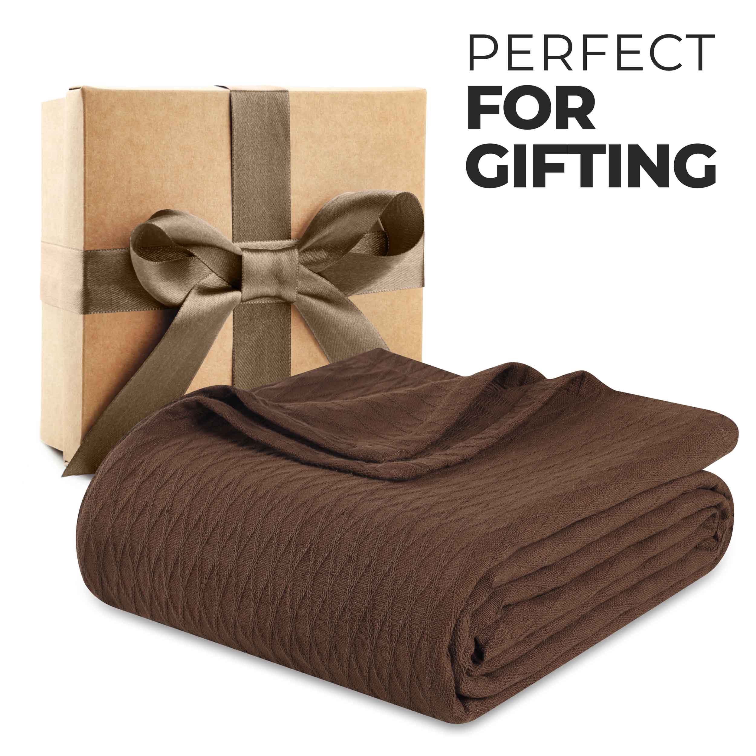 Premium Cotton All-Season Diamond Pattern Bed Blanket & Sofa Throw - Soft Cozy Blanket for Bedroom, Living Room, Travel and Gift Giving