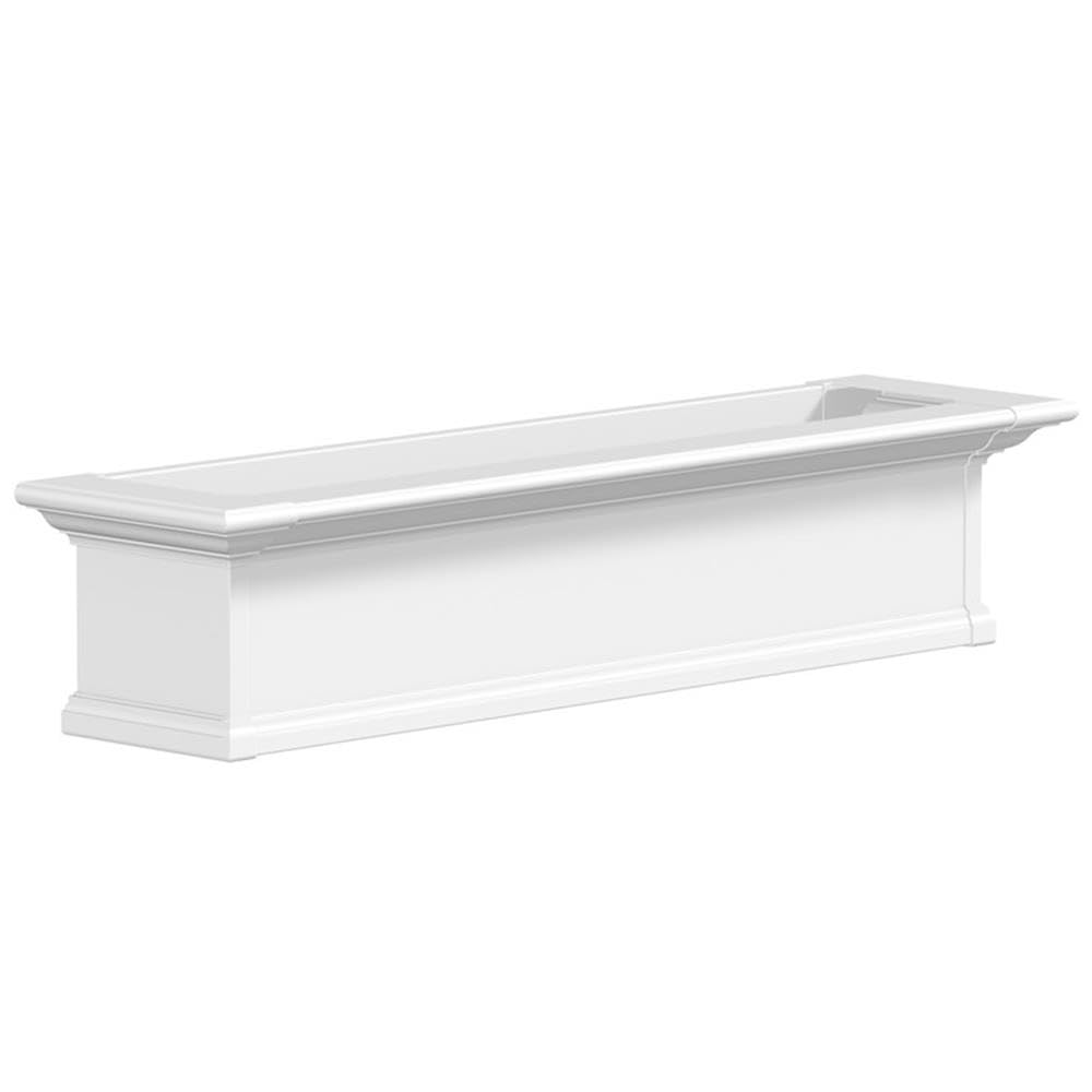 48 Inch White Yorkshire Window Box - Perfect for Indoor & Outdoor Planters, Balcony Decor, and Garden Flower Arrangements