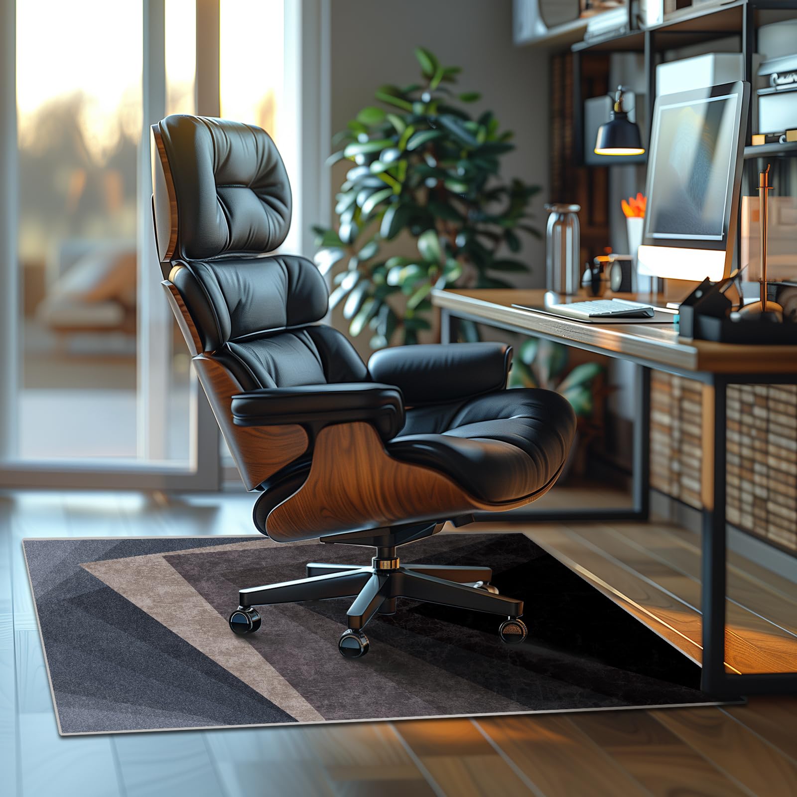 Premium Non-Slip Office Chair Mat for Hardwood Floors - Heavy Duty Desk Chair Mat Protector for Hardwood & Low-Pile Carpet - Easy Clean Computer Floor Mat for Gaming & Rolling Chairs - Perfect for Home Office, Study Room & Workspace