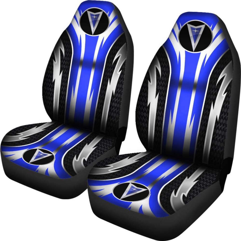 2 Front Pontiac Seat Covers Blue 144627 - Universal Fit Car Seat Protectors for Pontiac Vehicles - Perfect for Daily Commute, Road Trips & Interior Protection