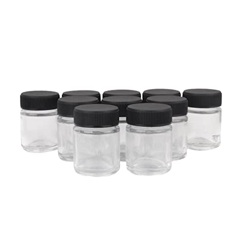 10pcs 2cc Airbrush Glass Bottles with Lids - Empty Paint Jars for Airbrush Art, Nail Art, Tattoo Ink & Model Painting - Perfect for DIY Crafts & Professional Airbrush Artists