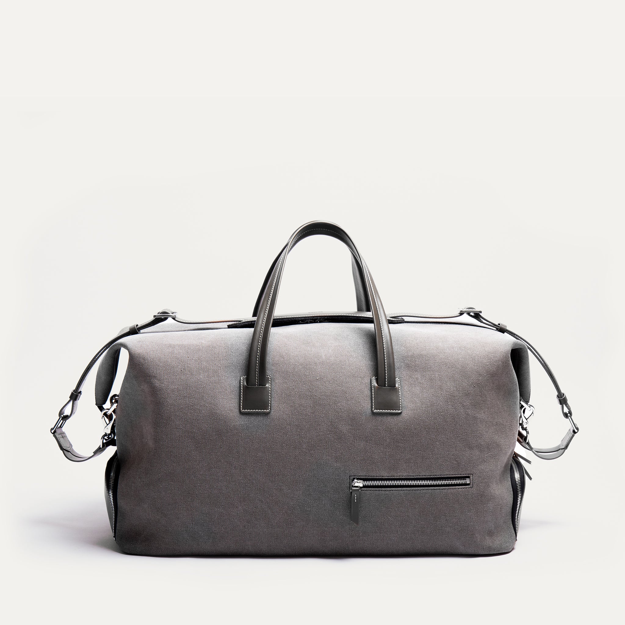 Remington Grey Canvas & Black Leather Handbag - Stylish Crossbody Purse for Women, Perfect for Work, Travel, and Everyday Use