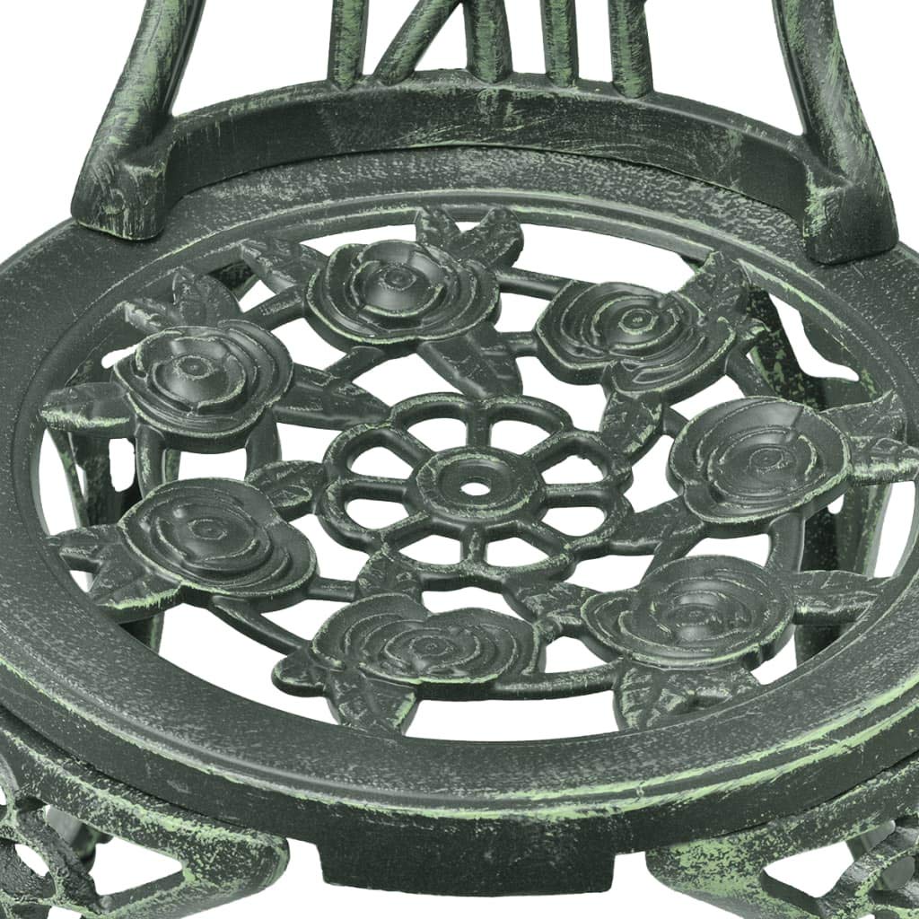 All-Weather 3-Piece Bistro Set - Durable Cast Aluminum Outdoor Dining Table & Chairs in Green - Perfect for Backyard, Poolside, Patio, Garden, Lawn, Deck, Camping & Picnic Parties