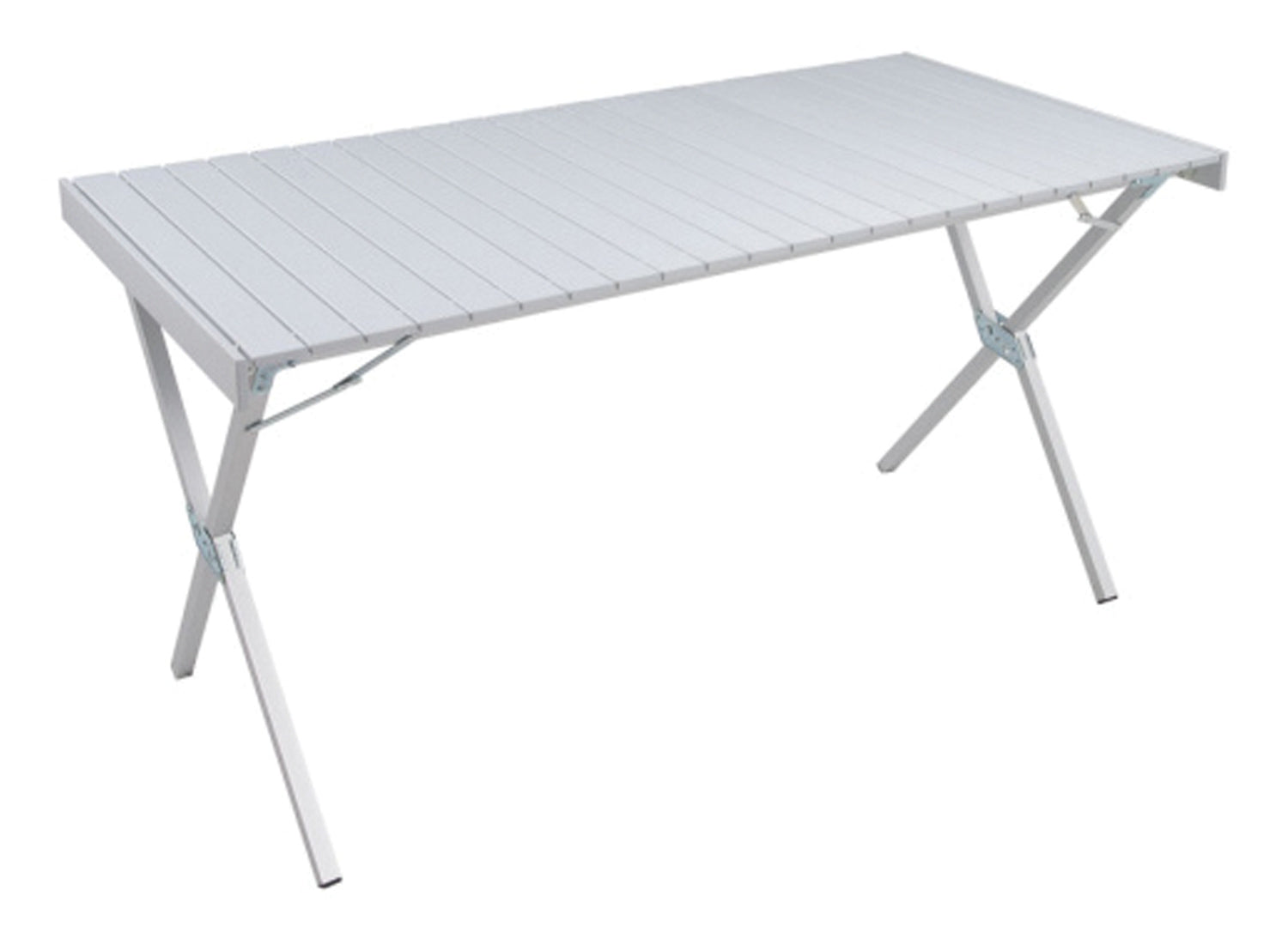 Alps Mountaineering XL Silver Outdoor Dining Table - Heavy Duty 6-8 Person Picnic Table for Patio, Backyard, Camping & RV - Weather Resistant Metal Frame with Spacious Tabletop