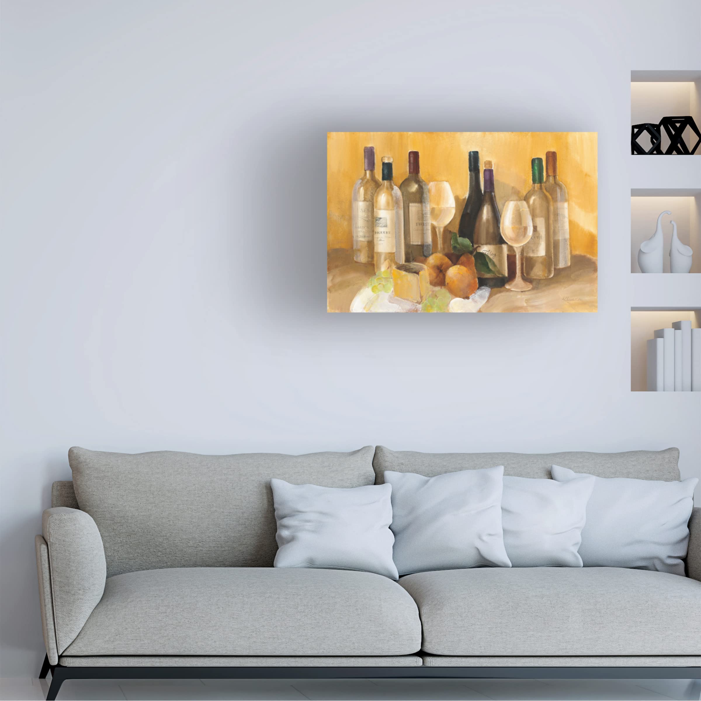 Trademark Fine Art 'Wine and Fruit II v2' Canvas Wall Art Print by Albena Hristova - Perfect for Dining Room, Kitchen Decor & Home Interior Design
