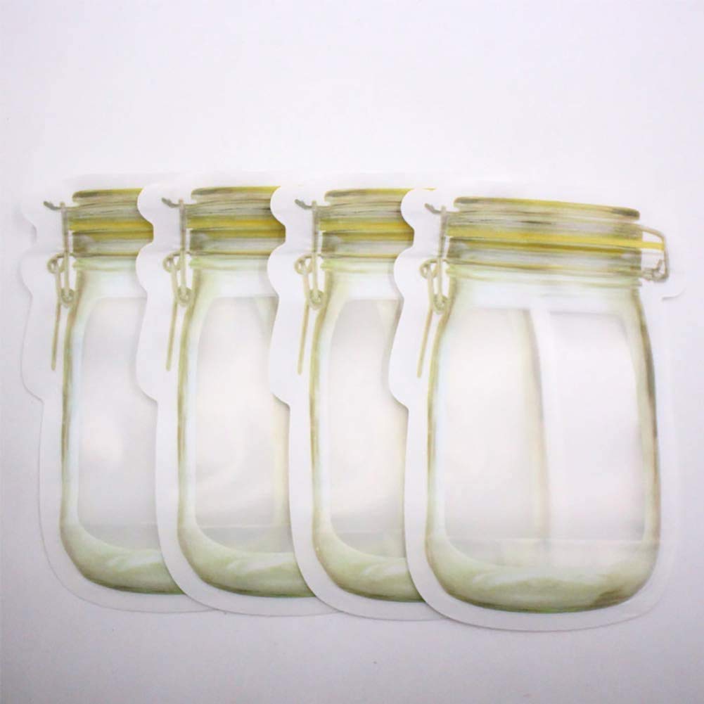 100-Pack Reusable Mason Jar Zipper Bags - Airtight Food Storage Bags for Snacks, Candy, Nuts & Cookies | BPA-Free Kitchen Organizer | Perfect for Meal Prep, Picnics & Pantry Organization