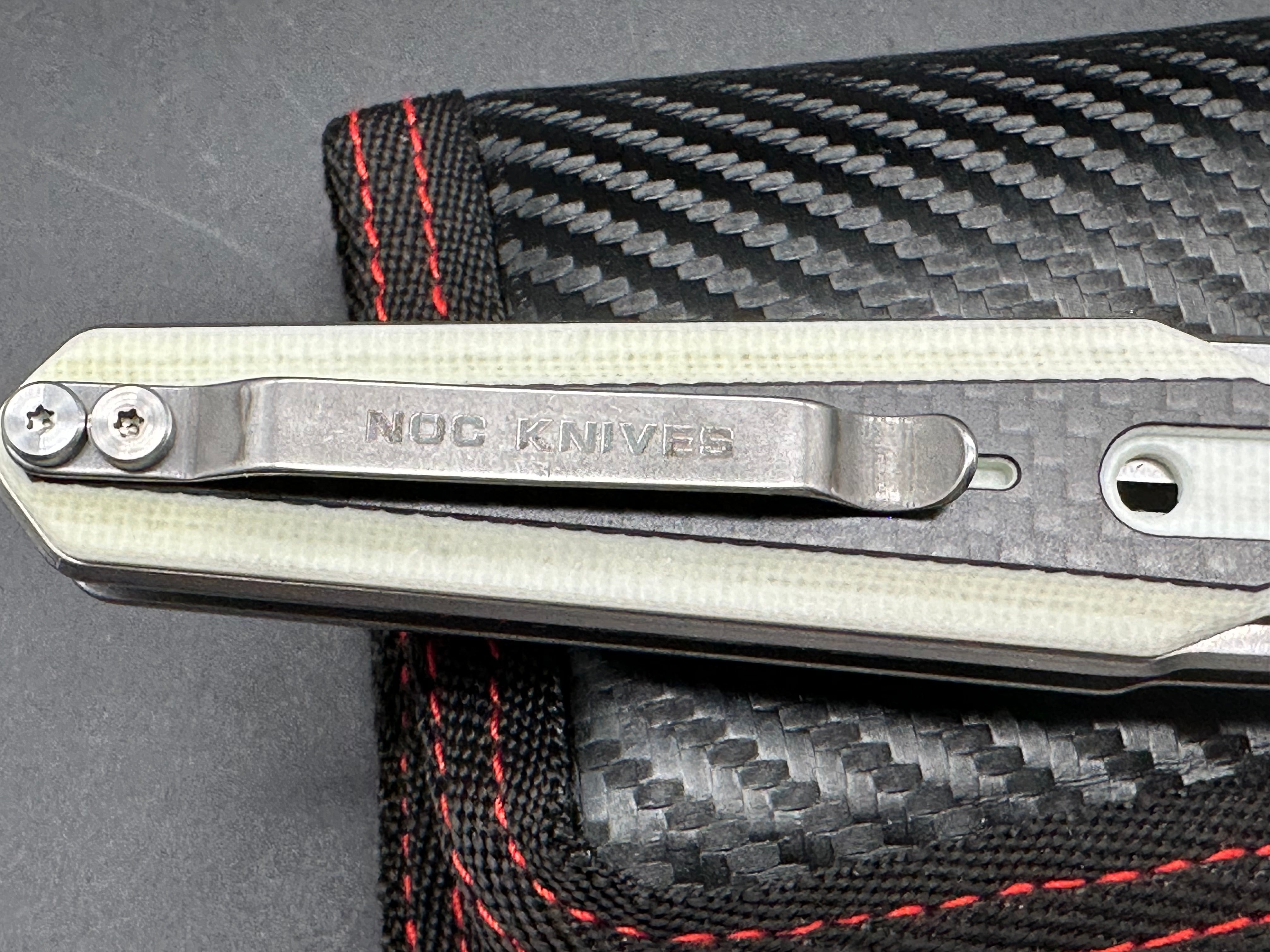 STEDEMON NOC DG12 Pocket Knife - Liner Lock Folding Knife with White G10 & Carbon Fiber Handle, 440C Stainless Steel Blade - EDC, Camping, Hiking & Outdoor Survival Tool