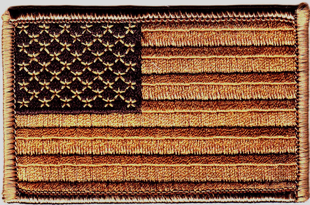 USA American Flag Iron-On Embroidered Patch - Desert Tan Military & Biker Style - Perfect for Jackets, Vests, Backpacks & Uniforms