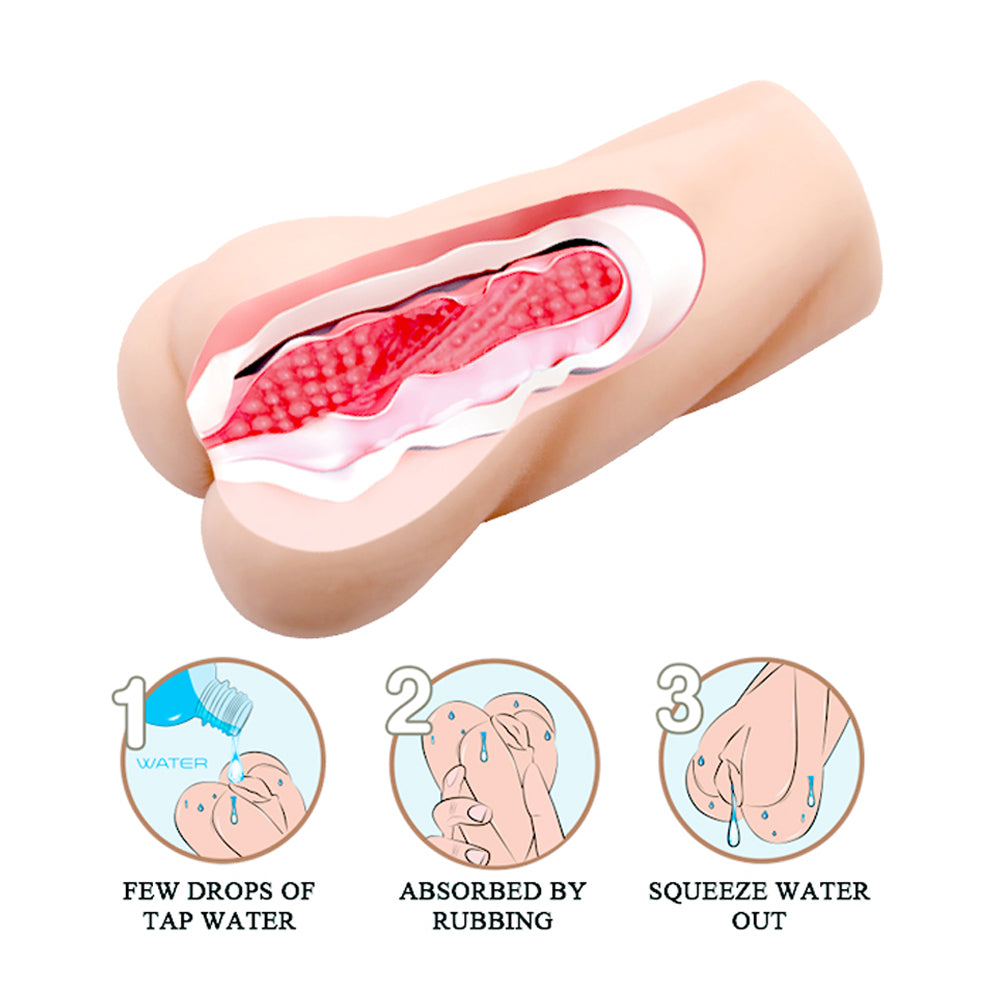 Crazy Bull Self-Lubricating Vaginal Masturbator for Men - Realistic Feel & Easy Clean - Perfect for Solo Play & Couples Use