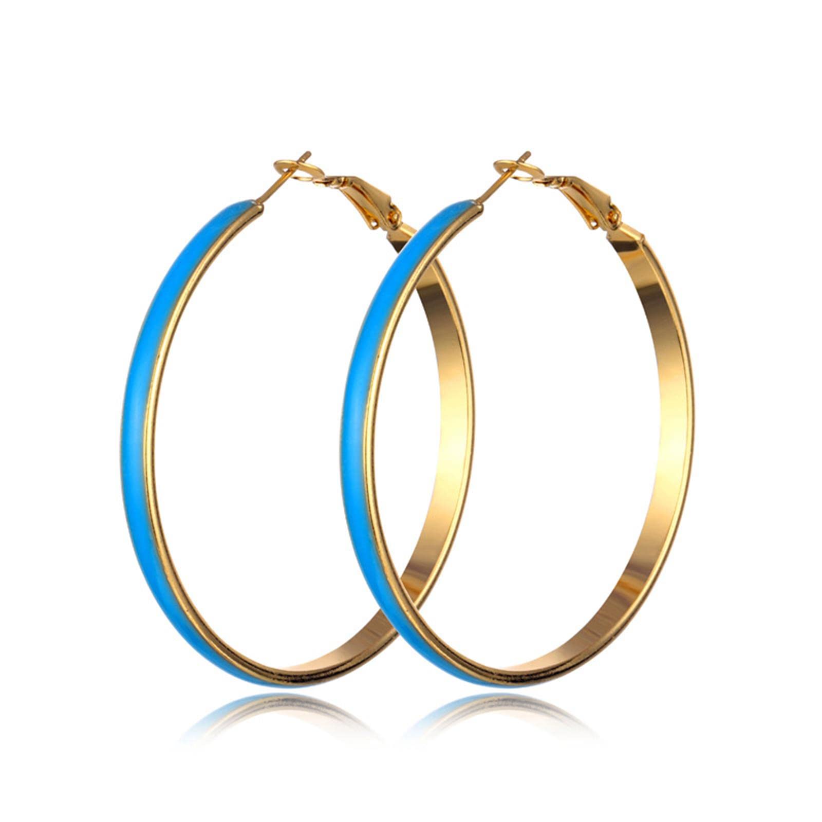 Vibrant Multicolor Enamel Hoop Earrings for Women - Gold Plated Bohemian Circle Drop Dangle Earrings | Perfect for Parties, Weddings & Everyday Fashion Jewelry