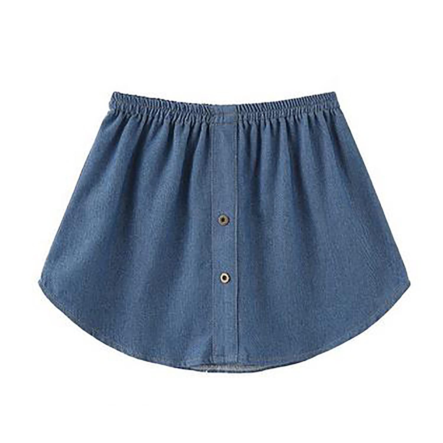 MIXILU Owneroak Women's Adjustable Layering Shirt Extender - Plus Size Fake Top Lower Sweep Skirt (XX-Large, Denim Blue) for Casual Outfits & Stylish Layering