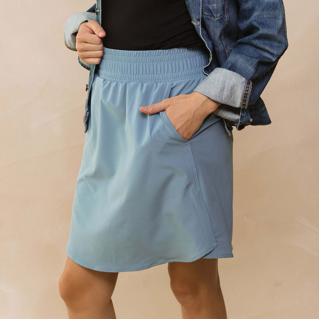 Club Skirt for Women - Dusk Blue A-Line Mini Skirt | Party, Night Out, Casual Wear