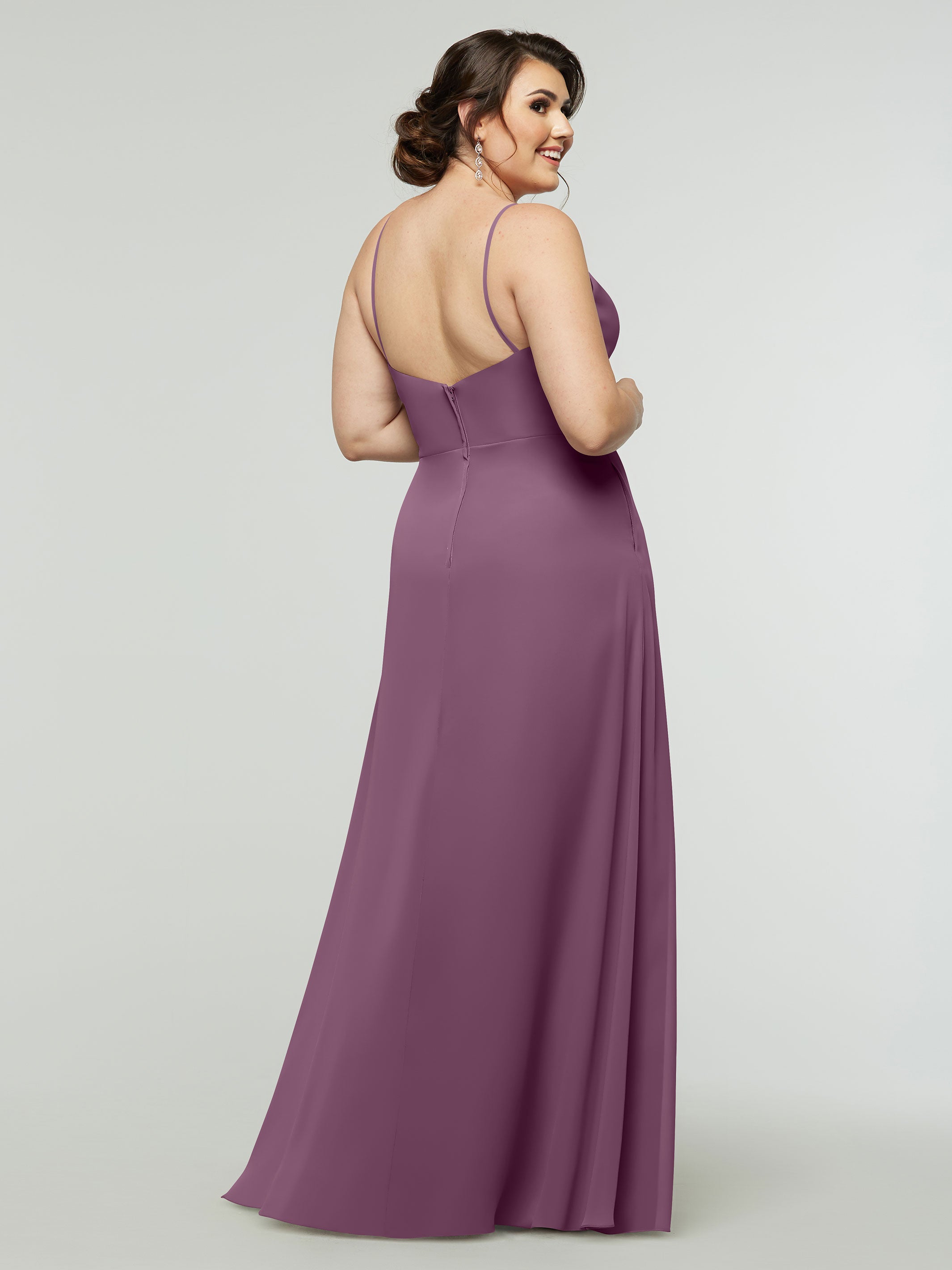 Elegant 80182 Chiffon A-Line Bridesmaid Dress with V-Neck & Spaghetti Straps - Perfect for Weddings, Prom & Formal Events