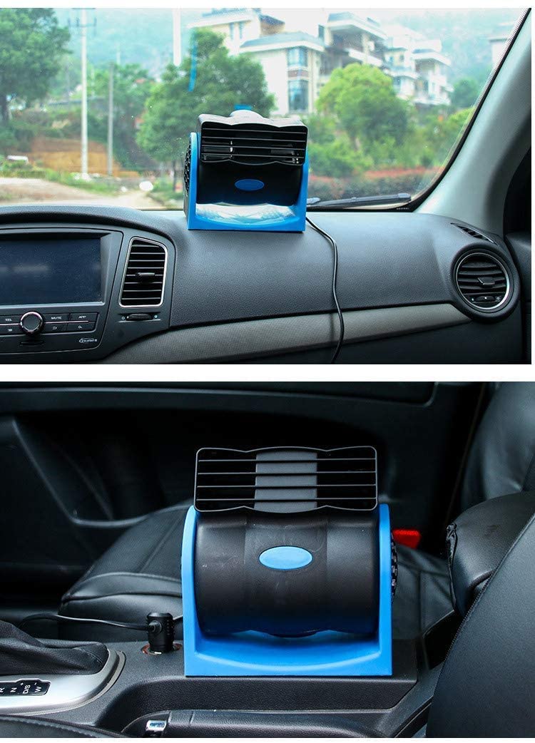KAGOR 12V Car Dash Fan - Ultra Quiet No-Leaf Cooling, Powerful RV Ventilation System, Squirrel Cage Blower with 2-Speed Settings & Cigarette Lighter Plug for Auto, SUV, Van - Perfect for Road Trips, Camping & Summer Driving Comfort