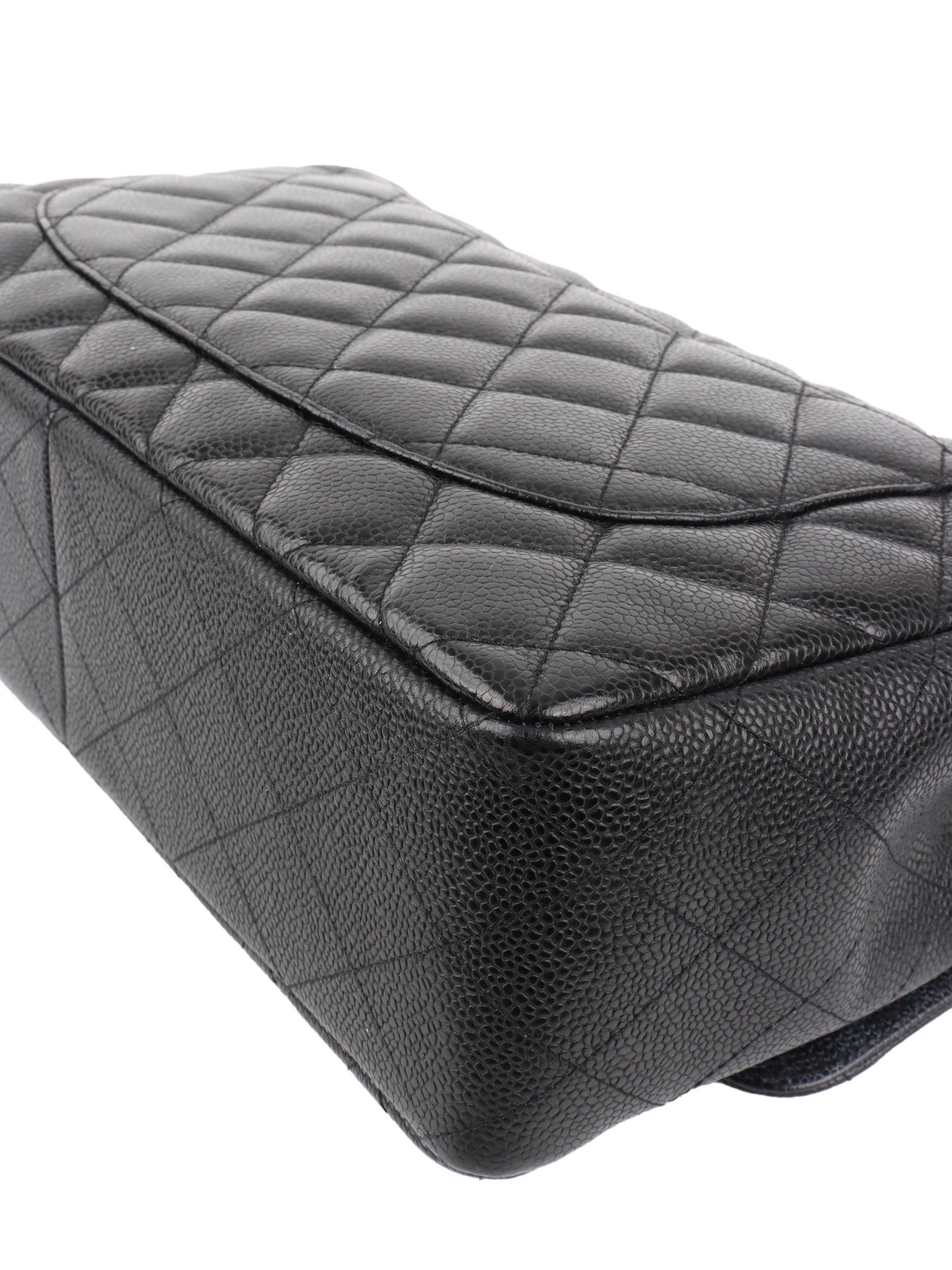 Authentic Chanel Black Jumbo Classic Flap Bag in Caviar Leather - Luxury Designer Handbag for Women, Perfect for Parties, Work & Everyday Use
