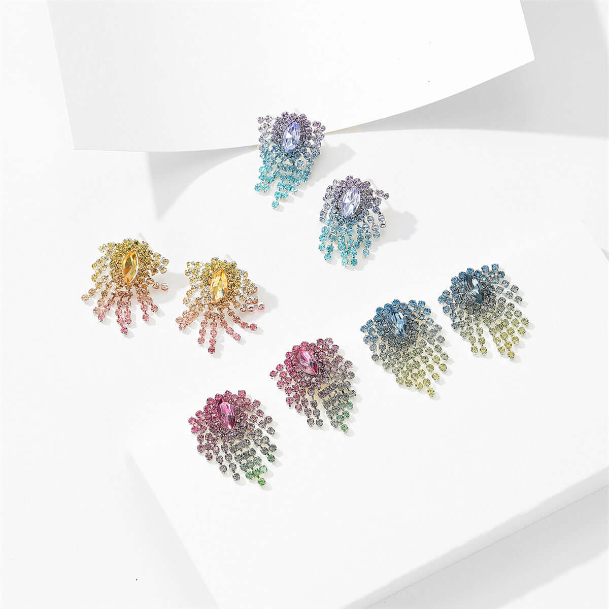 Sparkly Color Rhinestone Burst Stud Earrings | Fashion Jewelry for Women | Perfect for Parties, Weddings & Special Occasions