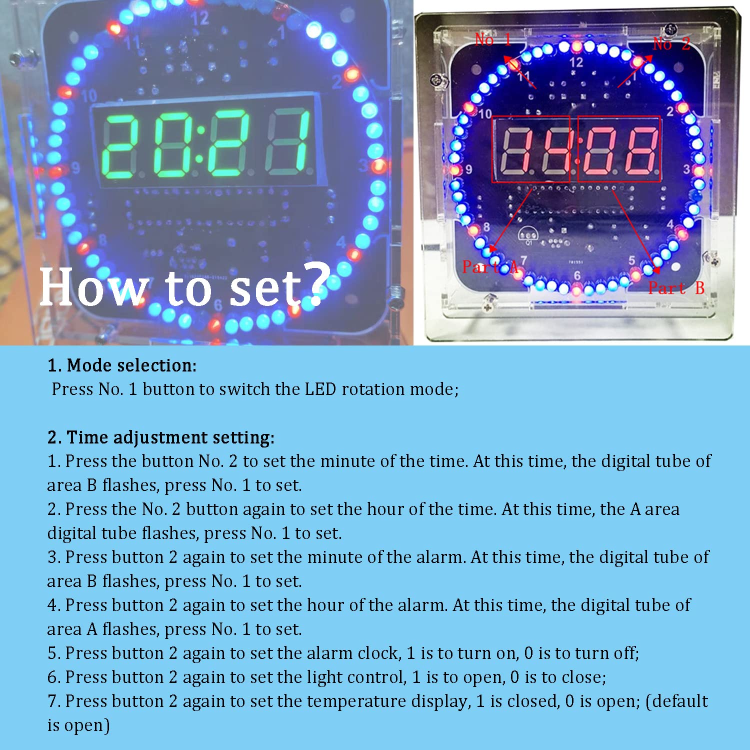 DIY Electronic Clock Kit for Soldering Practice - Digital Timer & Alarm Clock for Beginners | STEM Learning, Home School Projects & Gift for Electronics Enthusiasts