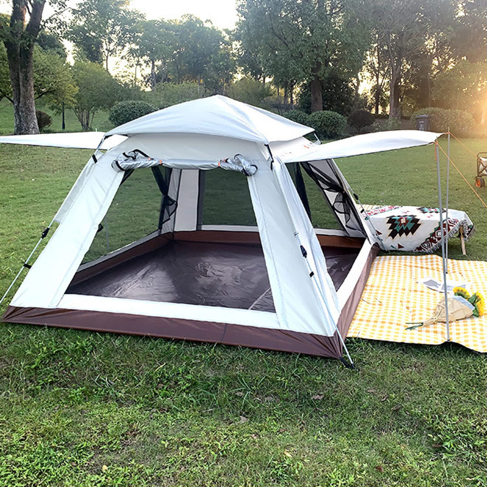 4-Person Pop-Up Camping Tent - Waterproof, Lightweight & Sturdy Family Festival Tent for Outdoor Adventures, Hiking & Parties | Perfect for Backpacking, Music Festivals & Weekend Getaways