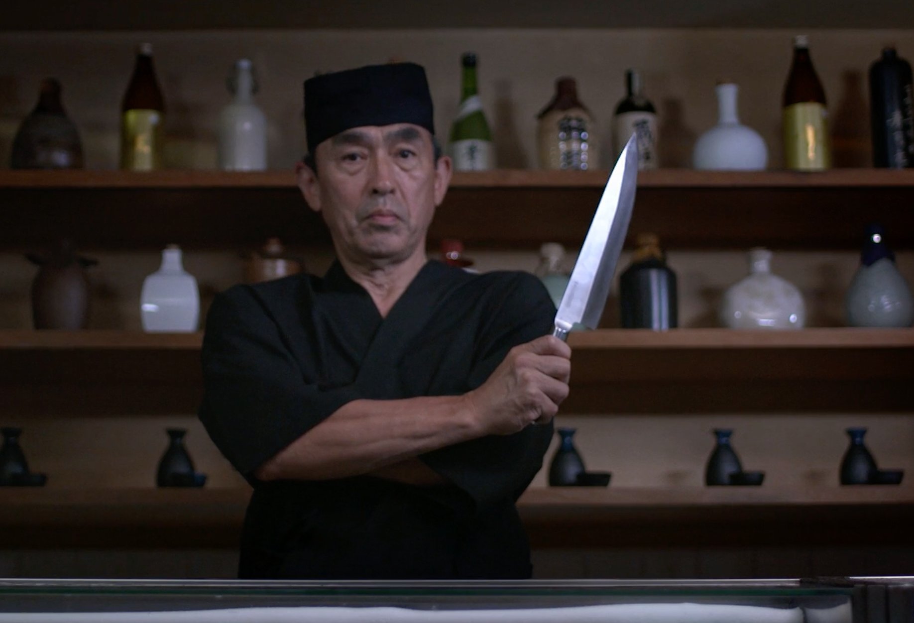 Premium Kamikoto Senshi Dual Knife Set with Wooden Display Stand - Japanese Chef Knives for Professional Cooking & Home Kitchen Use - Perfect for Slicing, Dicing & Food Preparation