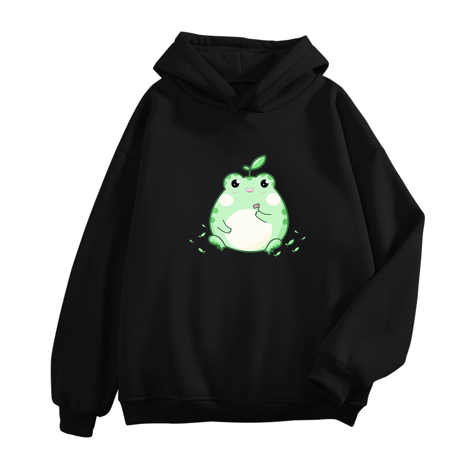 Cute Frog Print Women's Zip Sweater & Long Sleeve Hoodie - Casual Knitted Sweatshirt for Everyday Wear | Perfect for Fall Outfits, Lounge Wear & Street Style Fashion