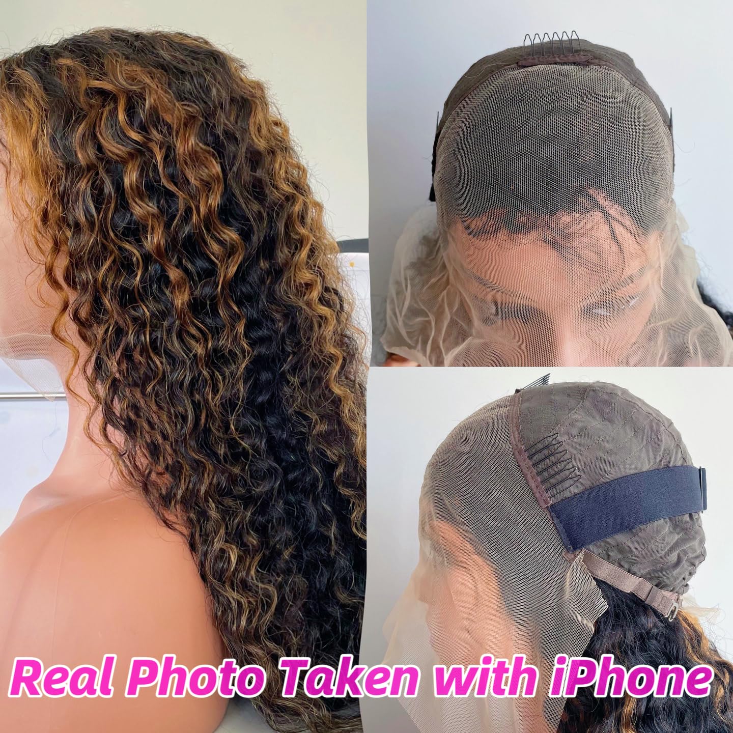 13x4 HD Lace Front Wig Human Hair - 1B/30 Deep Wave Pre Plucked Balayage Ombre Brown - 180% Density 26 Inch Glueless Lace Front Wigs for Women - Perfect for Daily Wear, Parties & Special Occasions
