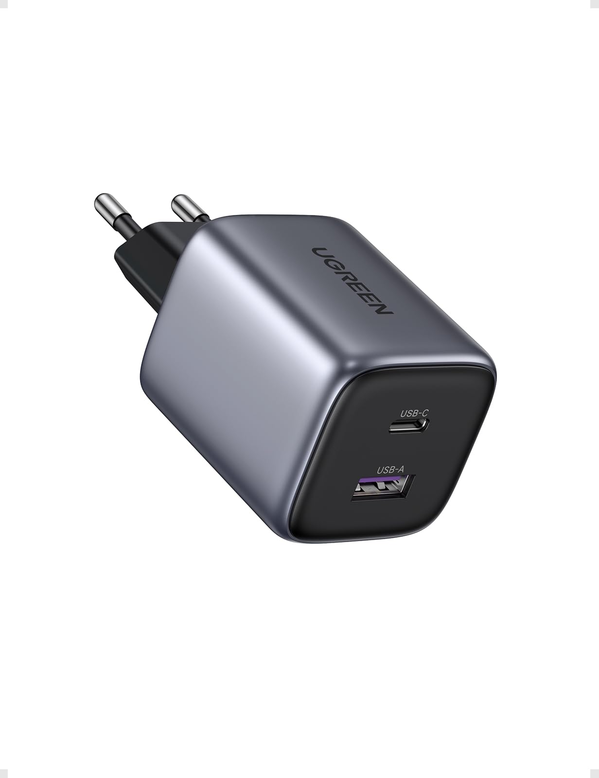 UGREEN Nexode 35W GaN Fast USB C Charger with Dual Port - Compatible with iPhone 16/15/14/13/12/11, Pixel 8/7a/6a, Galaxy S24 Ultra/A15/A05s, iPad Air/Mini, MacBook (Black) - Perfect for Home, Office & Travel Charging