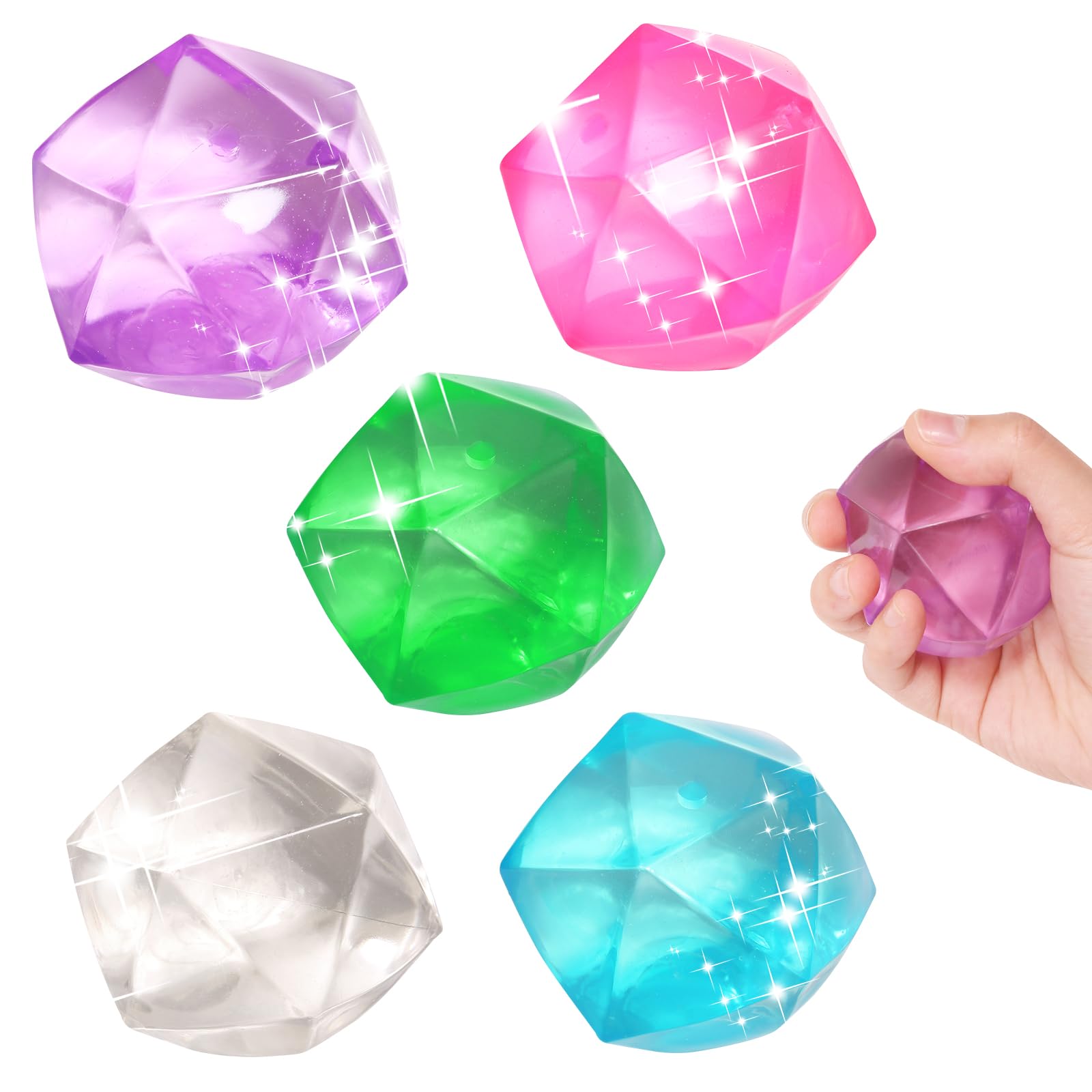 2.45 Inch Stress Cube Squishy Fidget Toy - Random Color Masonry Ice Diamond Malt Sugar Ball for Anxiety Relief & Hand Exercise - Square Shape Sensory Toy for Kids & Adults (Ages 3+) - Perfect for Office, School & Travel Stress Relief