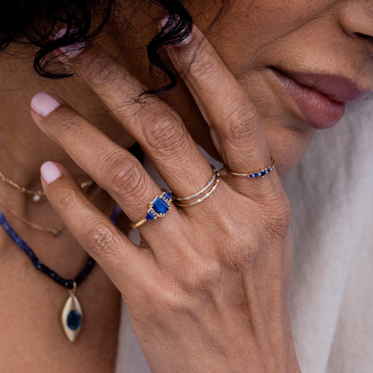 Exquisite Sapphire Stackable Ring for Women - Elegant Blue Gemstone Jewelry for Engagement, Wedding & Everyday Wear