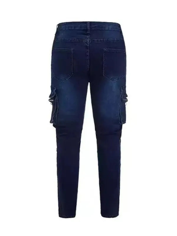 Stretch Cargo Jeans for Men - Comfortable Snap Pants with Multiple Pockets - Perfect for Hiking, Travel & Outdoor Adventures