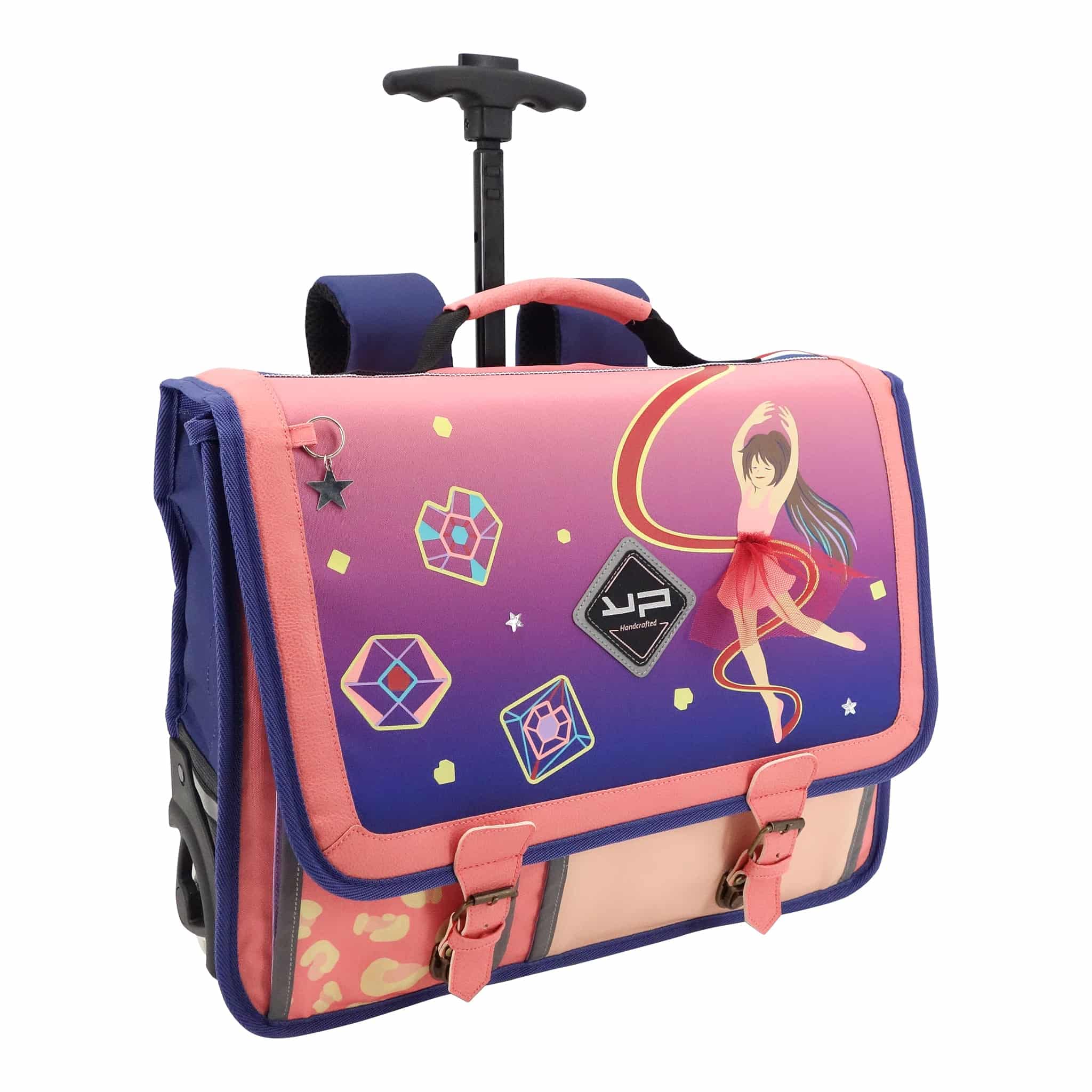 BODYPACK 41cm Rolling School Backpack for Kids - Emma Style Trolley Backpack with Wheels and Handle, Perfect for School, Travel, and Daily Commute