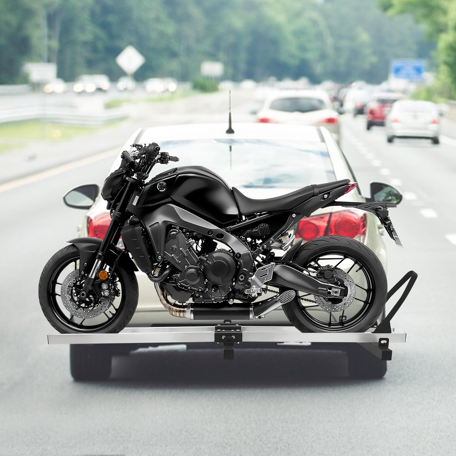 Aluminum Motorcycle Hitch Carrier - 400lbs Capacity for Dirt Bikes & ATVs