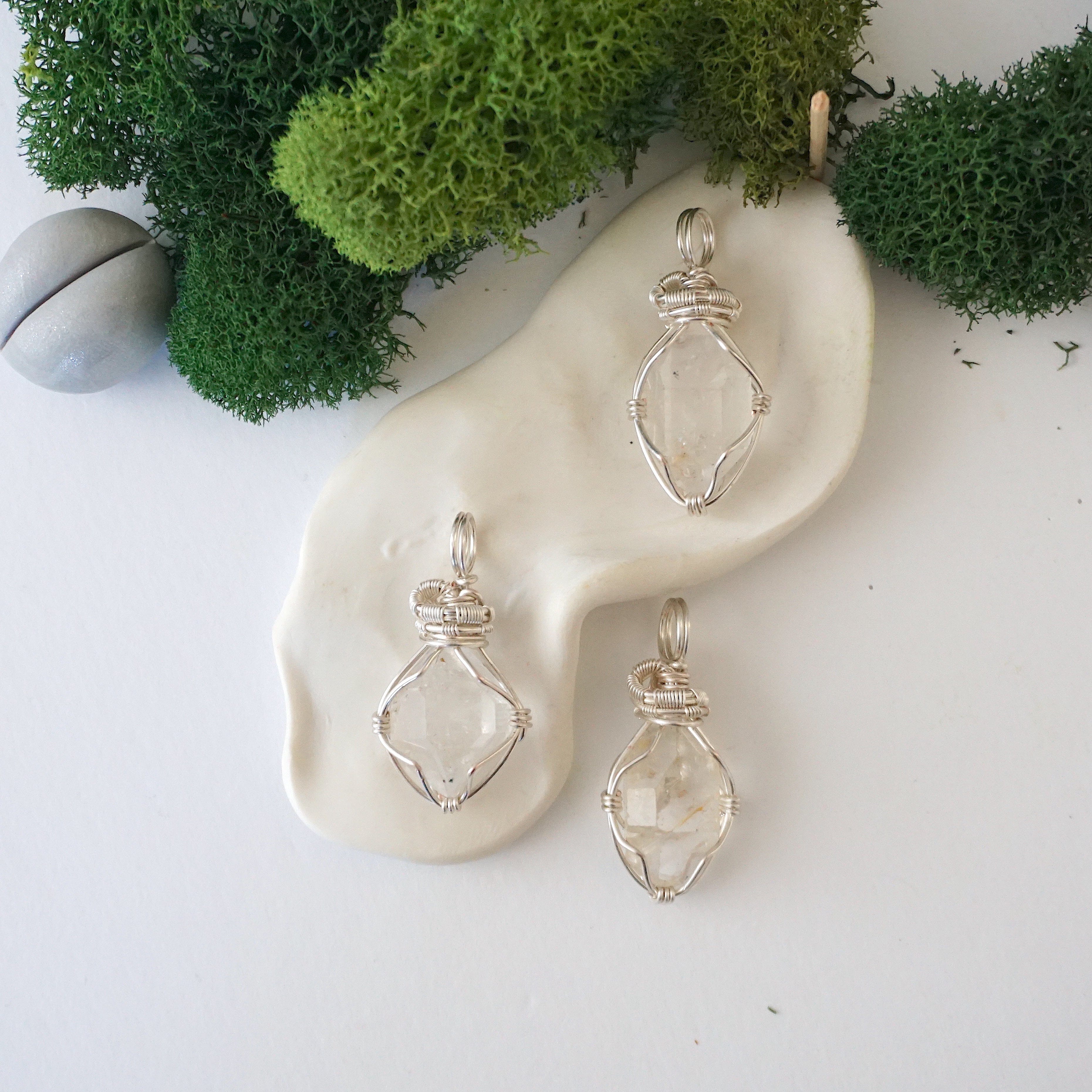 Herkimer Diamond Necklace - Sterling Silver Plated Pendant for Women, Elegant Crystal Jewelry Gift for Birthday, Anniversary & Special Occasions