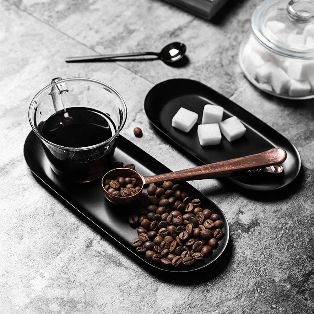 FREELOVE Stainless Steel Decorative Tray & Concrete Serving Tray Set - Modern Home Decor for Dining, Kitchen, Coffee Table & Party Serving - Elegant Display for Fruits, Cheese, Candles & Entertaining