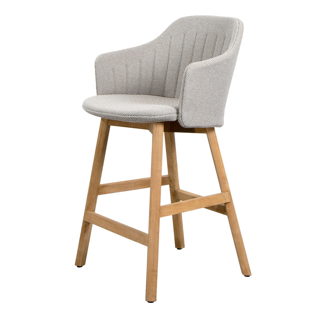 Premium Outdoor Counter Chair with Wood Base - Includes Comfortable Back & Seat Cushions - Perfect for Patio, Deck, Poolside & Outdoor Dining Areas