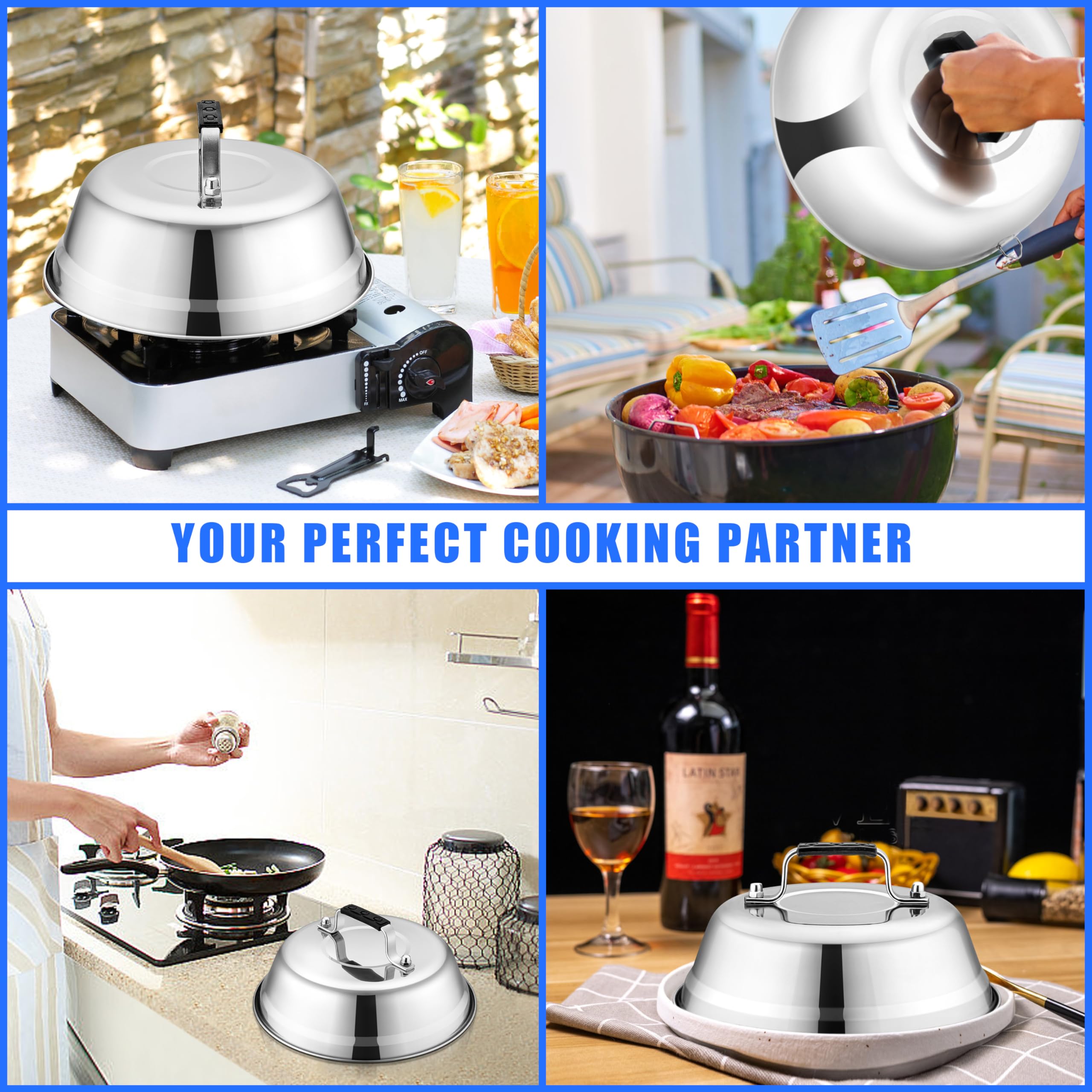 Leonyo 3-Piece Cheese Melting Dome Set - 12