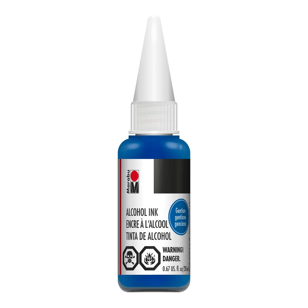 Marabu Gentian Alcohol Ink - Premium Alcohol-Based Ink for Art, Crafts & DIY Projects - Perfect for Glass, Ceramic, Metal & Mixed Media Art