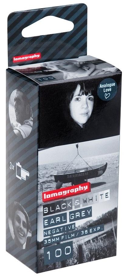 Lomography Earl Grey Black & White 35mm Film ISO 100 (3 Pack) - Perfect for Street Photography, Vintage Shots & Artistic Projects
